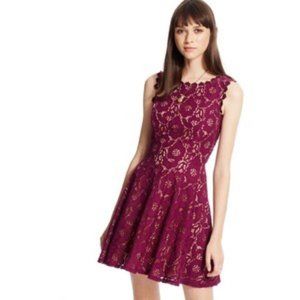 NWOT Maroon Lace Fit&Flare Sleeveless Dress